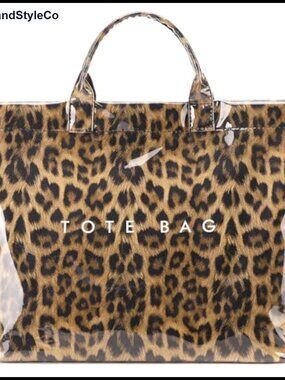 PVC Tote Bag Large Hobo Handbag Letter Print Work Beach Travel Purse